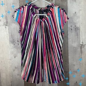 Worthington rainbow striped blouse size Medium